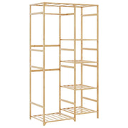 Vidaxl kledingrek met schappen 100x50x184,5 cm bamboe - afbeelding 1