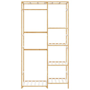 Vidaxl kledingrek met schappen 100x50x184,5 cm bamboe - afbeelding 3