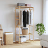 Vidaxl kledingrek met schappen 80x40x175 cm bamboe