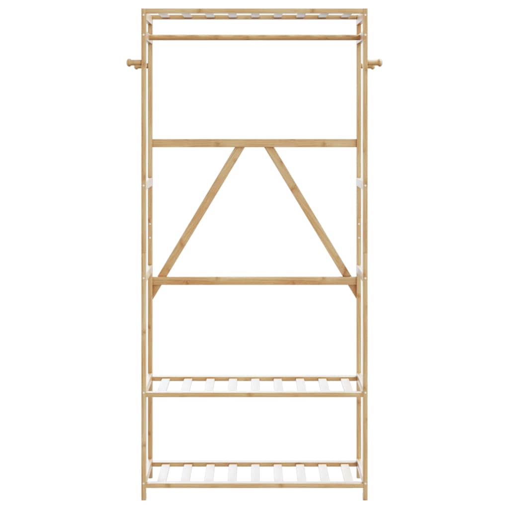 Vidaxl kledingrek met schappen 80x40x175 cm bamboe
