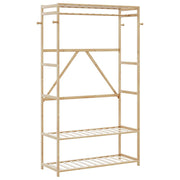 Vidaxl kledingrek met schappen 110x40x175 cm bamboe - afbeelding 1