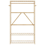 Vidaxl kledingrek met schappen 110x40x175 cm bamboe - afbeelding 3