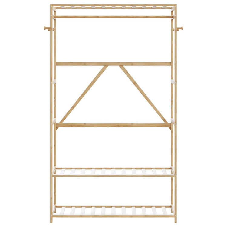 Vidaxl kledingrek met schappen 110x40x175 cm bamboe