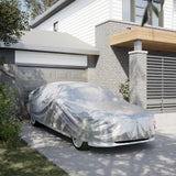 Vidaxl autohoes voor sedan met gespriemen xl peva zilverkleurig - afbeelding 1