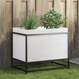 Vidaxl plantenbak 60x40x50 cm massief grenenhout wit - afbeelding 1