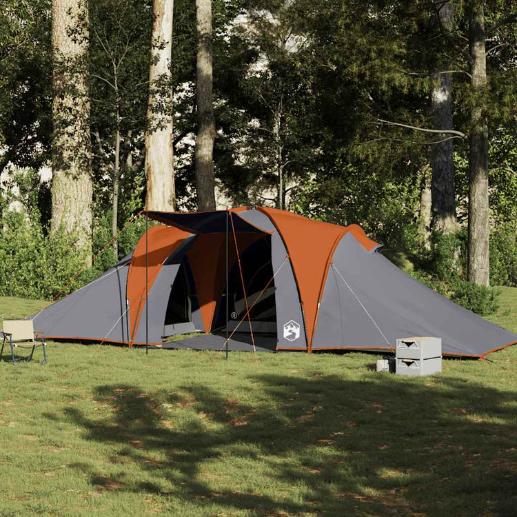 Vidaxl koepeltent 6-persoons waterdicht grijs en oranje