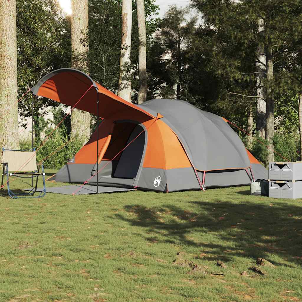 Vidaxl tunneltent 8-persoons waterdicht grijs en oranje