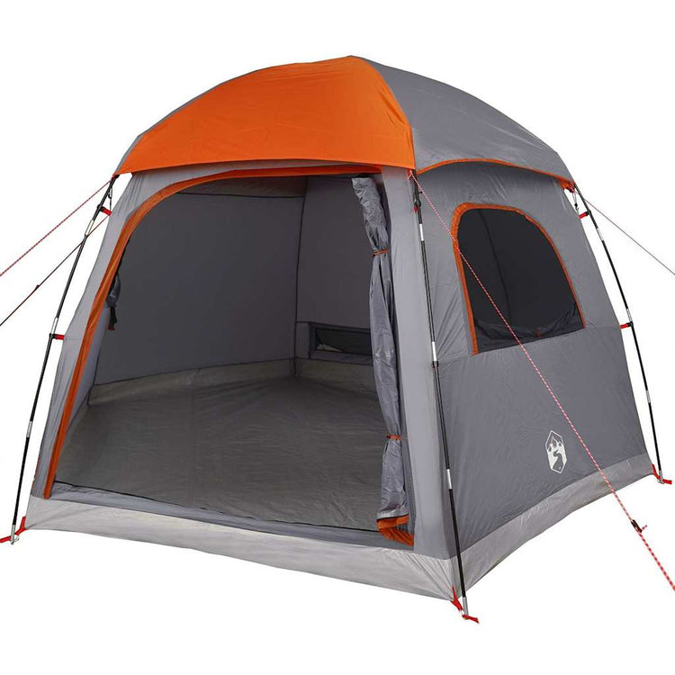 Vidaxl familietent iglo 6-persoons waterdicht grijs en oranje