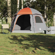 Vidaxl familietent iglo 6-persoons waterdicht grijs en oranje - afbeelding 1