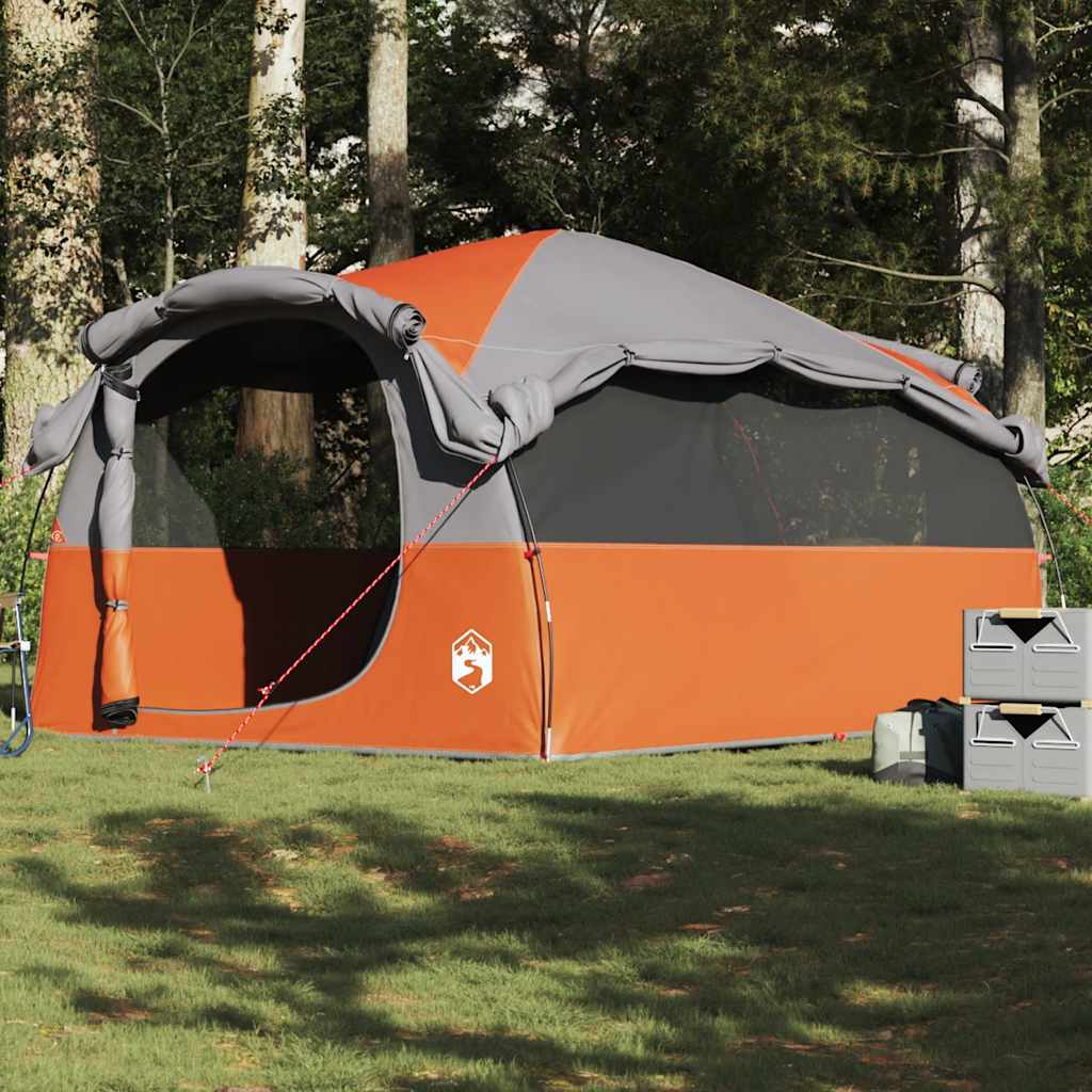 Vidaxl tunneltent 6-persoons waterbestendig grijs en oranje