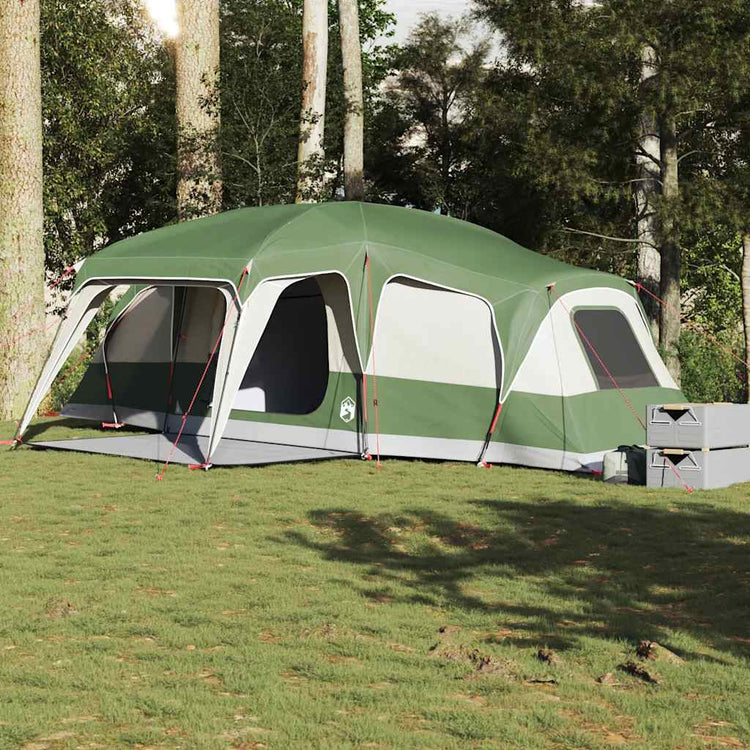 Vidaxl familietent met verandakoepel 9-persoons waterdicht groen