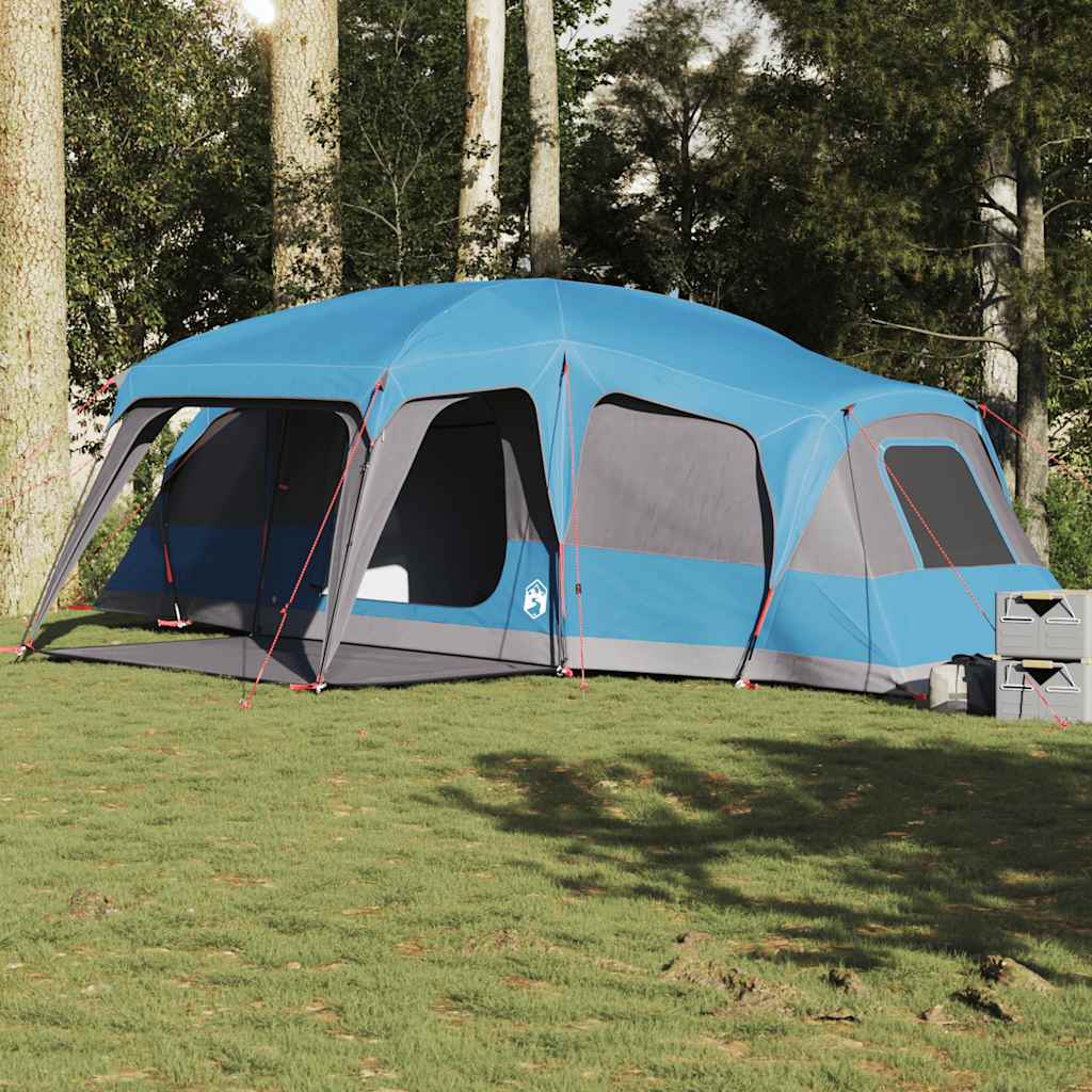 Vidaxl familietent met verandakoepel 9-persoons waterdicht blauw