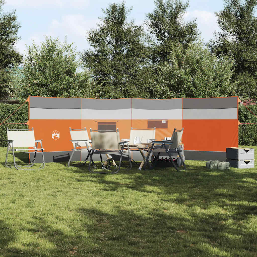 Vidaxl windscherm camping waterdicht 510x153 cm grijs en oranje