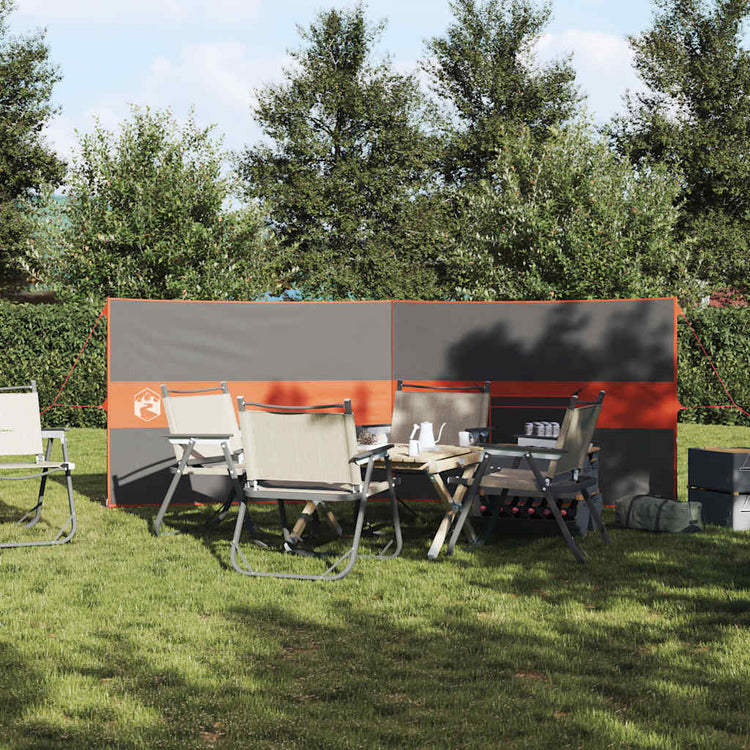 Vidaxl windscherm camping waterdicht 344x120 cm grijs en oranje