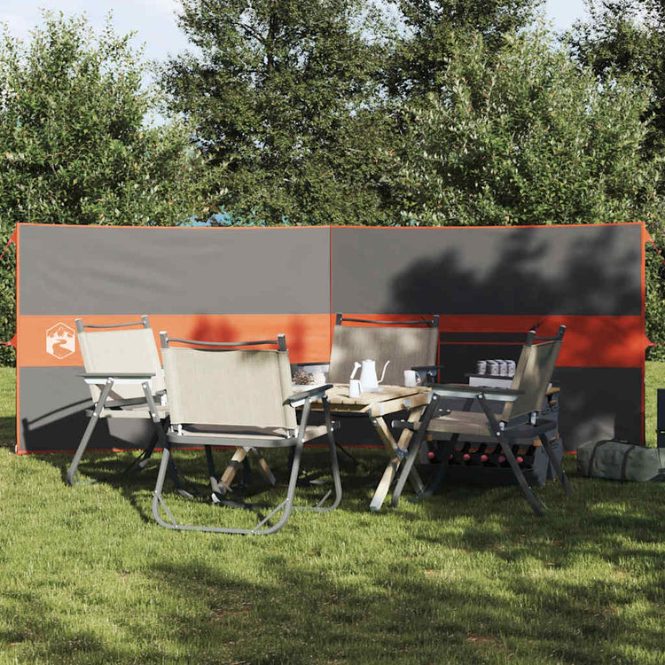Vidaxl windscherm camping waterdicht 344x120 cm grijs en oranje