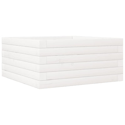 Vidaxl plantenbak 50x50x23 cm massief grenenhout wit