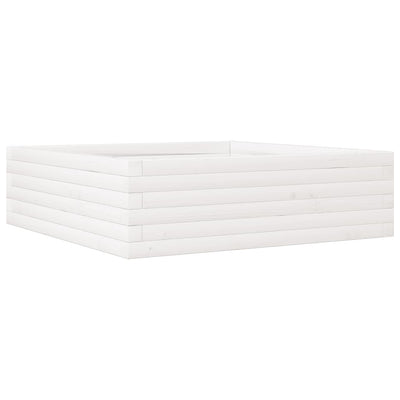 Vidaxl plantenbak 80x80x23 cm massief grenenhout wit
