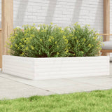 Vidaxl plantenbak 100x100x23 cm massief grenenhout wit - afbeelding 1