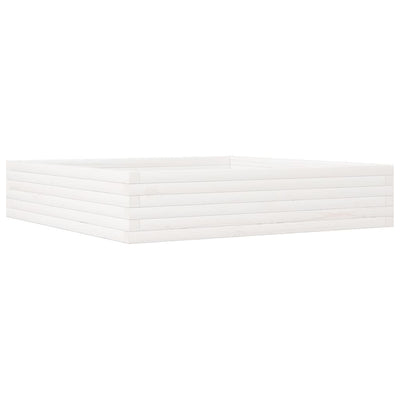 Vidaxl plantenbak 110x110x23 cm massief grenenhout wit