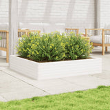 Vidaxl plantenbak 110x110x23 cm massief grenenhout wit - afbeelding 3