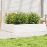 Vidaxl plantenbak 110x110x23 cm massief grenenhout wit - afbeelding 1