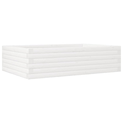 Vidaxl plantenbak 90x60x23 cm massief grenenhout wit