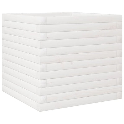 Vidaxl plantenbak 50x50x45,5 cm massief grenenhout wit