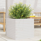Vidaxl plantenbak 50x50x45,5 cm massief grenenhout wit - afbeelding 1