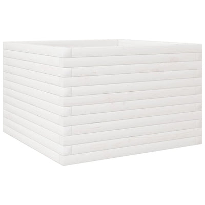 Vidaxl plantenbak 70x70x45,5 cm massief grenenhout wit