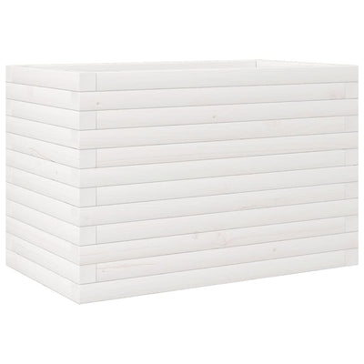 Vidaxl plantenbak 70x40x45,5 cm massief grenenhout wit