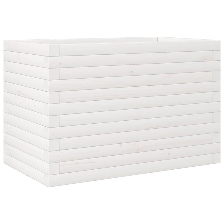 Vidaxl plantenbak 70x40x45,5 cm massief grenenhout wit