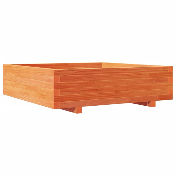 Vidaxl plantenbak 90x90x26,5 cm massief grenenhout wasbruin