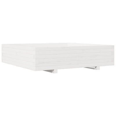 Vidaxl plantenbak 100x100x26,5 cm massief grenenhout wit