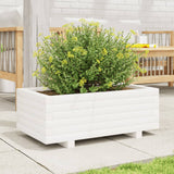 Vidaxl plantenbak 70x40x26,5 cm massief grenenhout wit - afbeelding 3