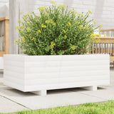 Vidaxl plantenbak 70x40x26,5 cm massief grenenhout wit - afbeelding 1
