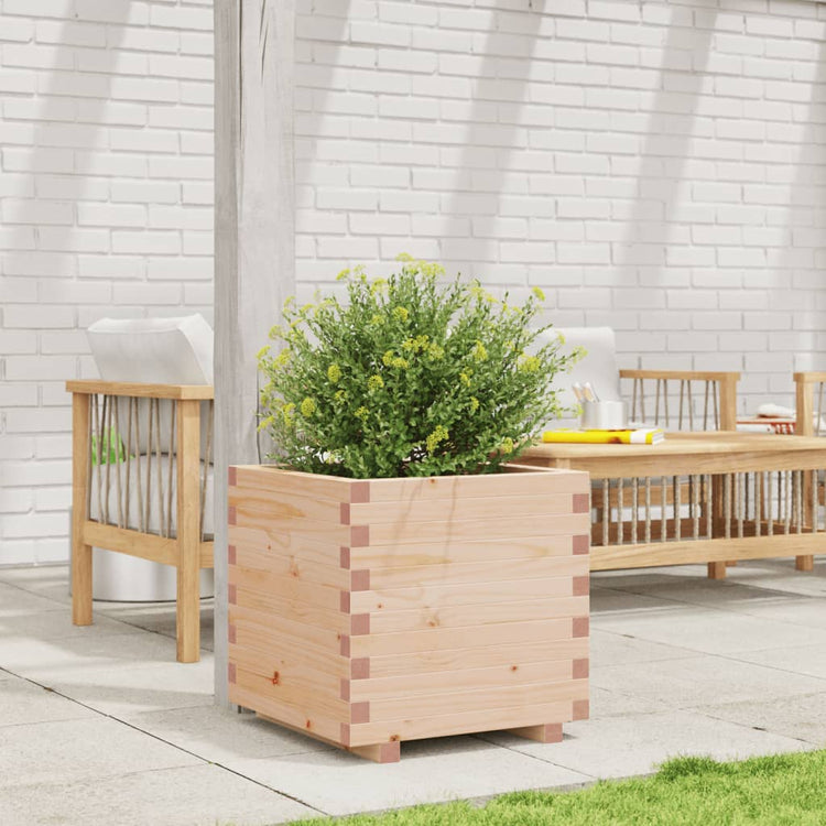VidaXL Plantenbak 50x50x49,5 cm massief grenenhout