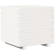 Vidaxl plantenbak 50x50x49,5 cm massief grenenhout wit - afbeelding 2