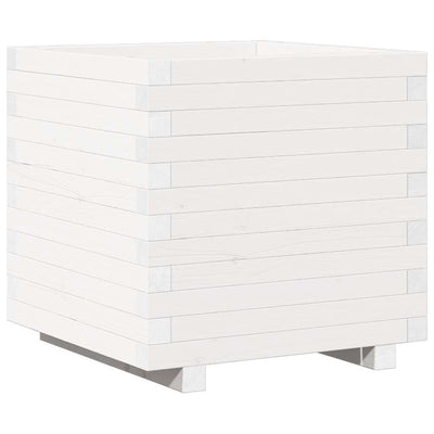 Vidaxl plantenbak 50x50x49,5 cm massief grenenhout wit