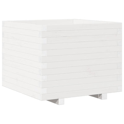 Vidaxl plantenbak 60x60x49,5 cm massief grenenhout wit