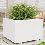 Vidaxl plantenbak 70x70x49,5 cm massief grenenhout wit - afbeelding 1