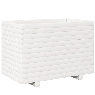Vidaxl plantenbak 70x40x49,5 cm massief grenenhout wit