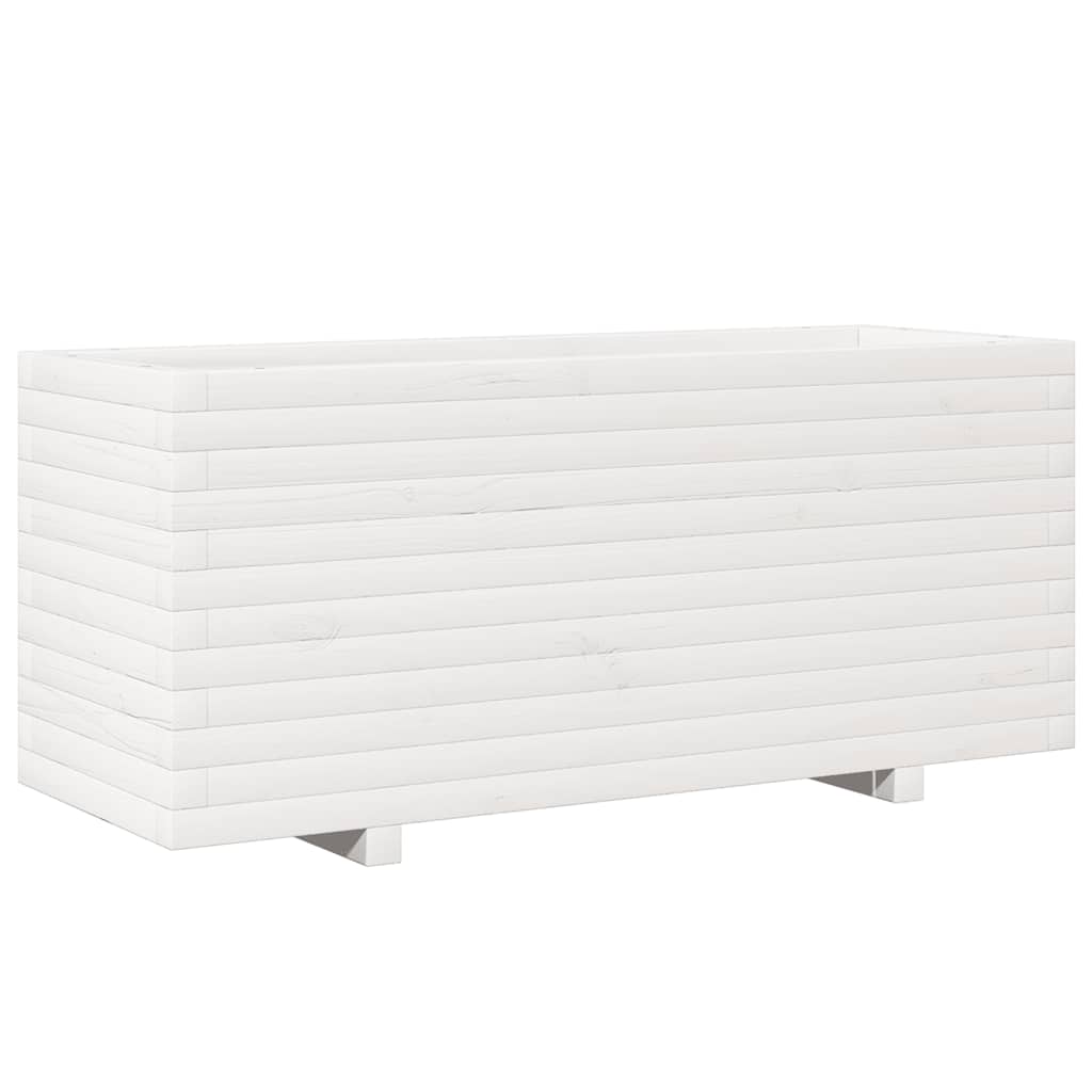 Vidaxl plantenbak 110x40x49,5 cm massief grenenhout wit