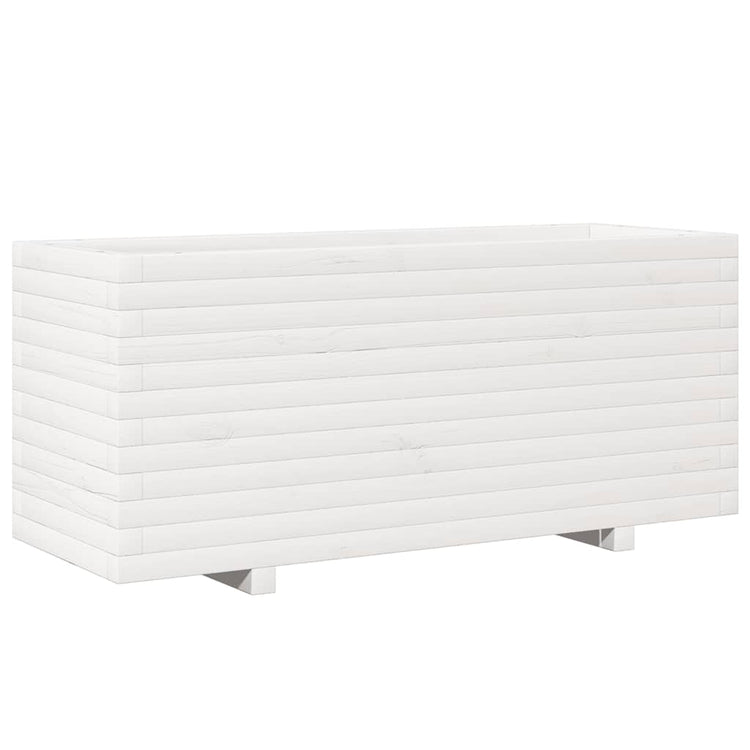 Vidaxl plantenbak 110x40x49,5 cm massief grenenhout wit