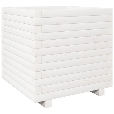 Vidaxl plantenbak 50x50x49,5 cm massief grenenhout wit