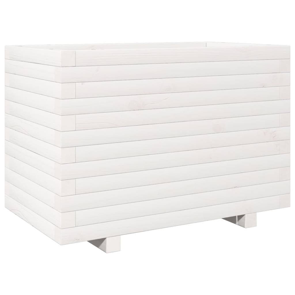 Vidaxl plantenbak 70x40x49,5 cm massief grenenhout wit