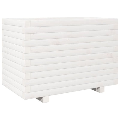 Vidaxl plantenbak 70x40x49,5 cm massief grenenhout wit