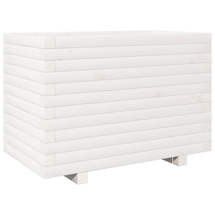 Vidaxl plantenbak 70x40x49,5 cm massief grenenhout wit