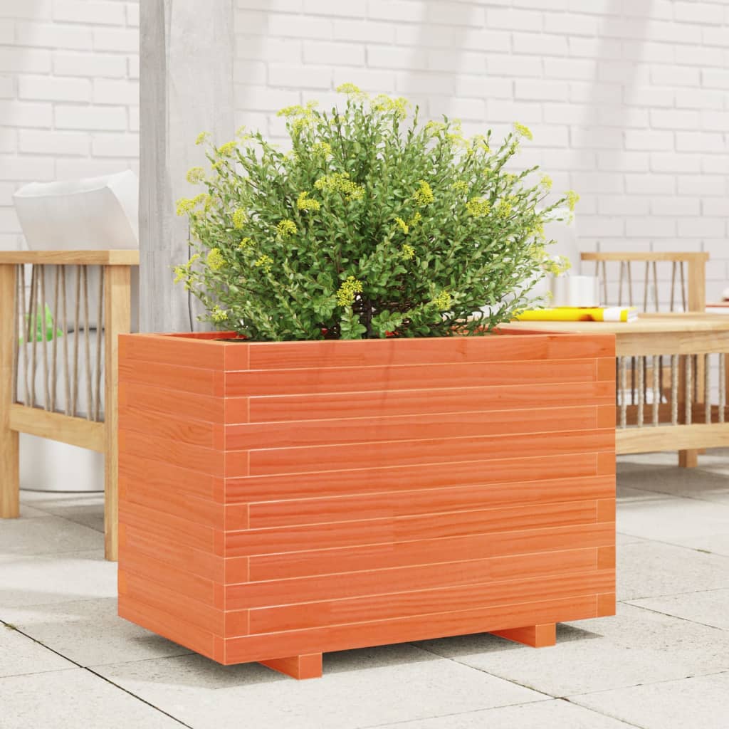 Vidaxl plantenbak 70x40x49,5 cm massief grenenhout wasbruin