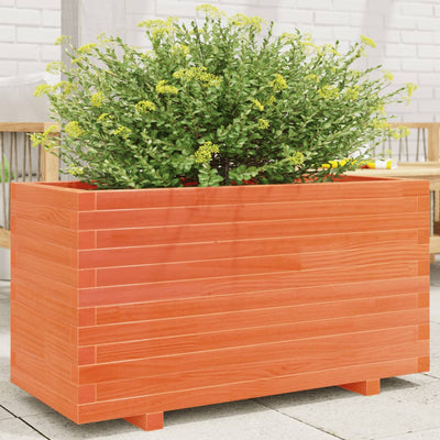 Vidaxl plantenbak 90x40x49,5 cm massief grenenhout wasbruin