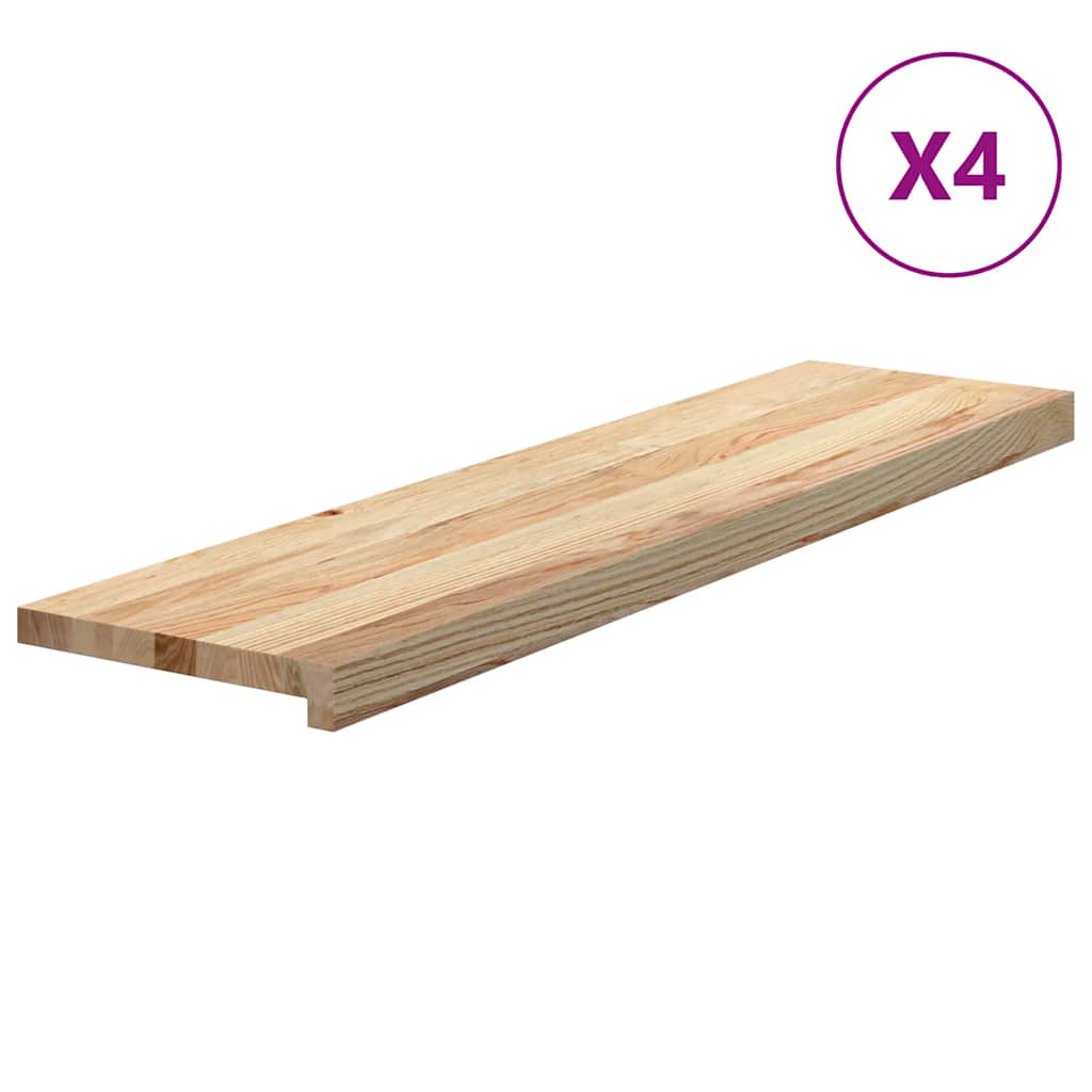 Vidaxl traptreden 4 st 100x30x2 cm onbehandeld massief eikenhout